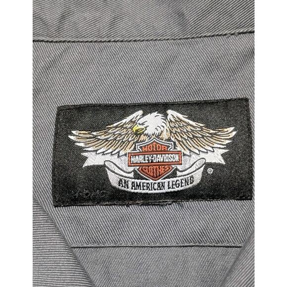 Harley-Davidson Oil Service Shirt Gray Black Patches 96619-07VM Vintage 2006 L - Picture 9 of 13